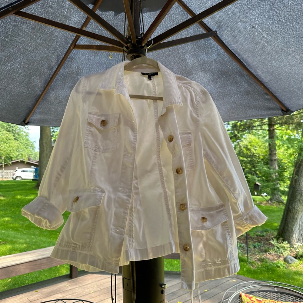 Stylish White Cotton Jacket